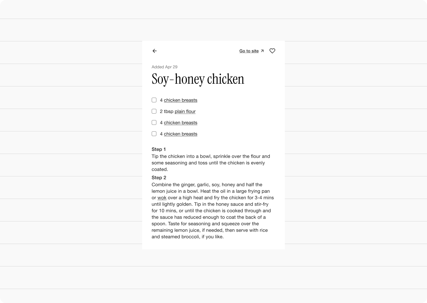 RecipeBook full recipe detail view